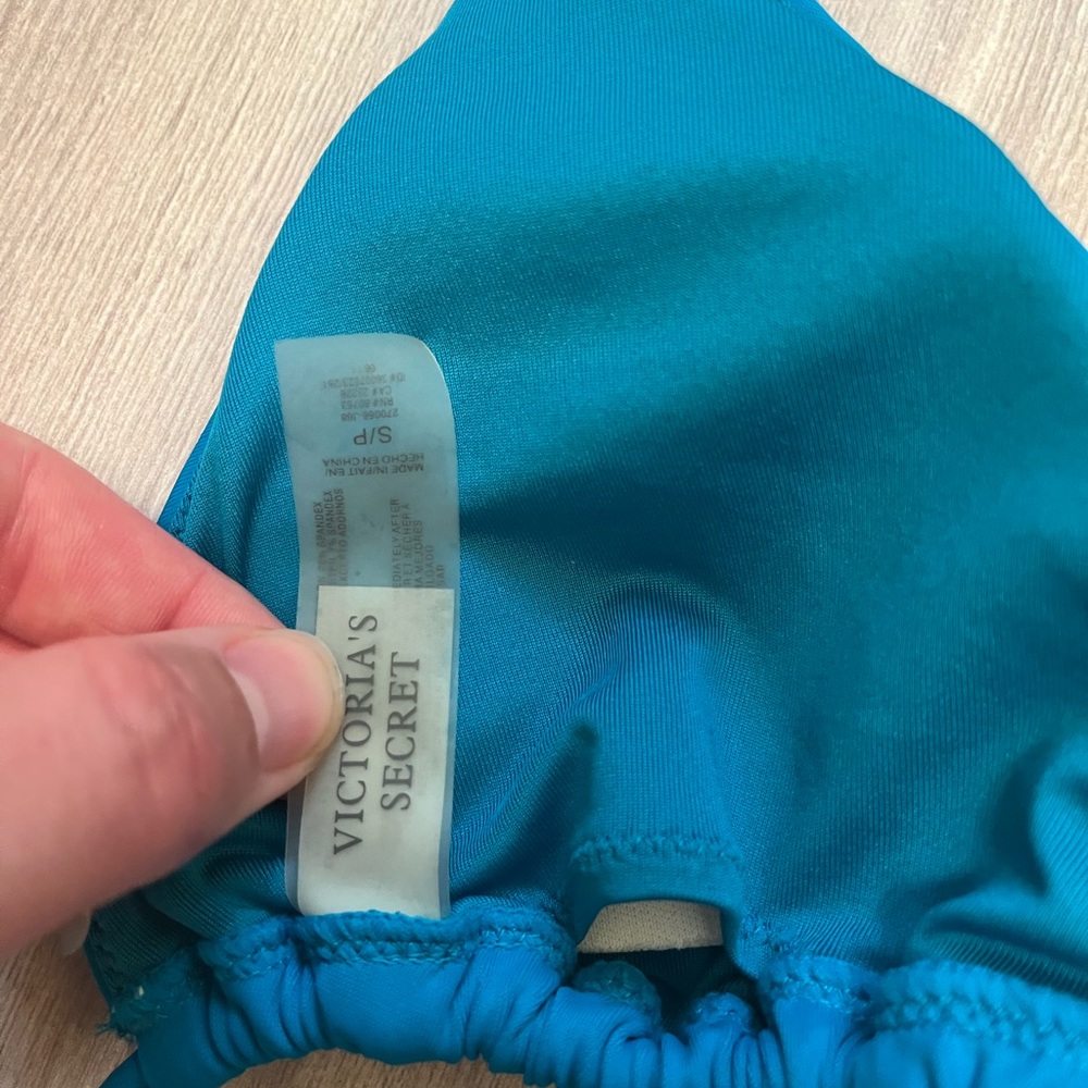 Victoria’s Secret sequin turquoise small bikini top - Picture 3 of 3